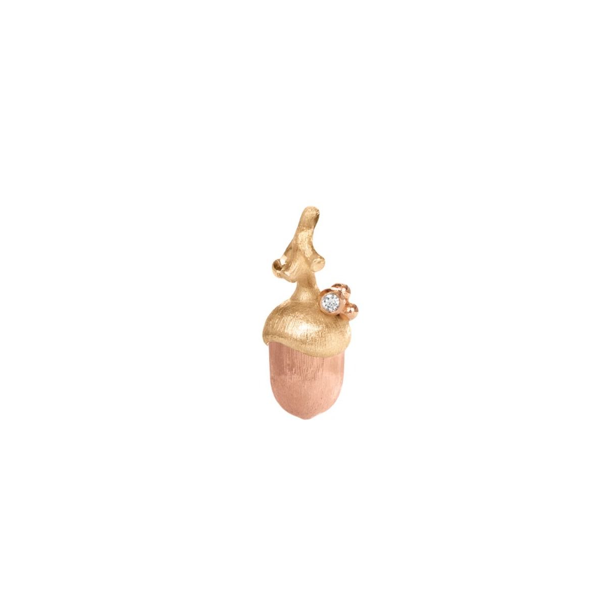Vedhæng agern Forest i 18 kt. guld m/0,01 ct.