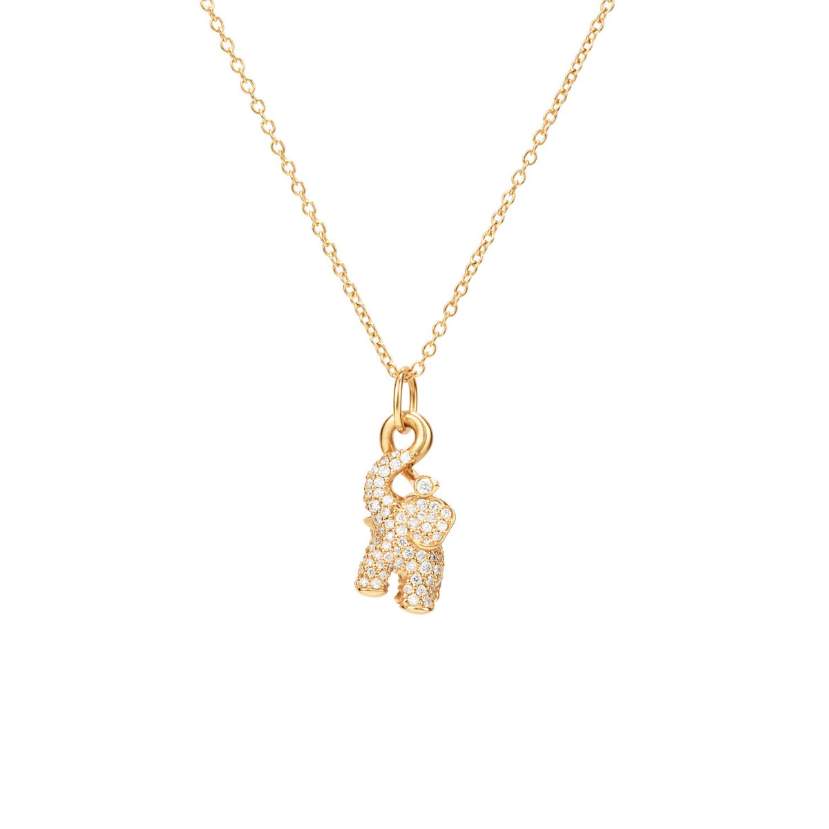 Elefant charm 18 kt. guld m/0,56 ct. brillanter
