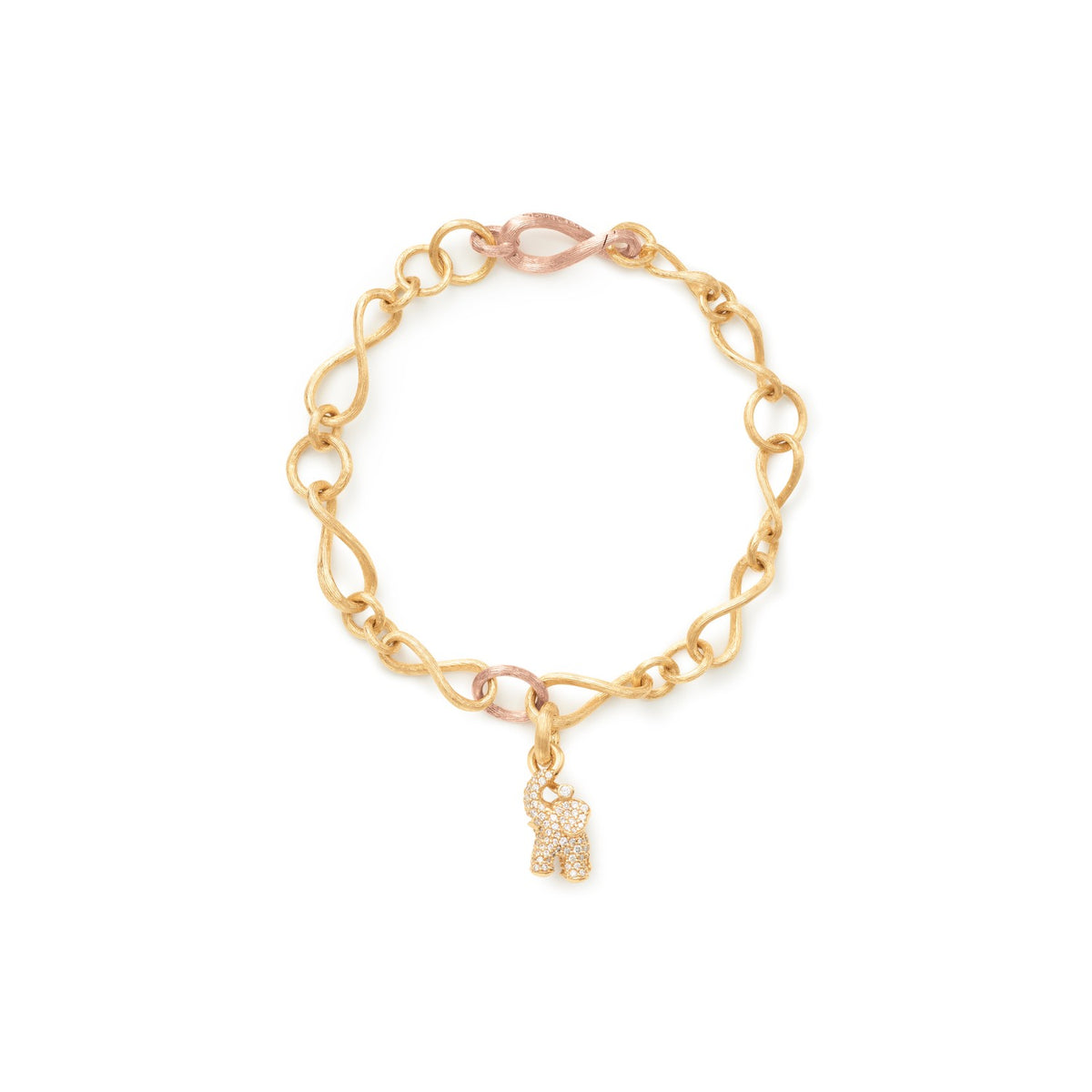 Elefant charm 18 kt. guld m/0,56 ct. brillanter