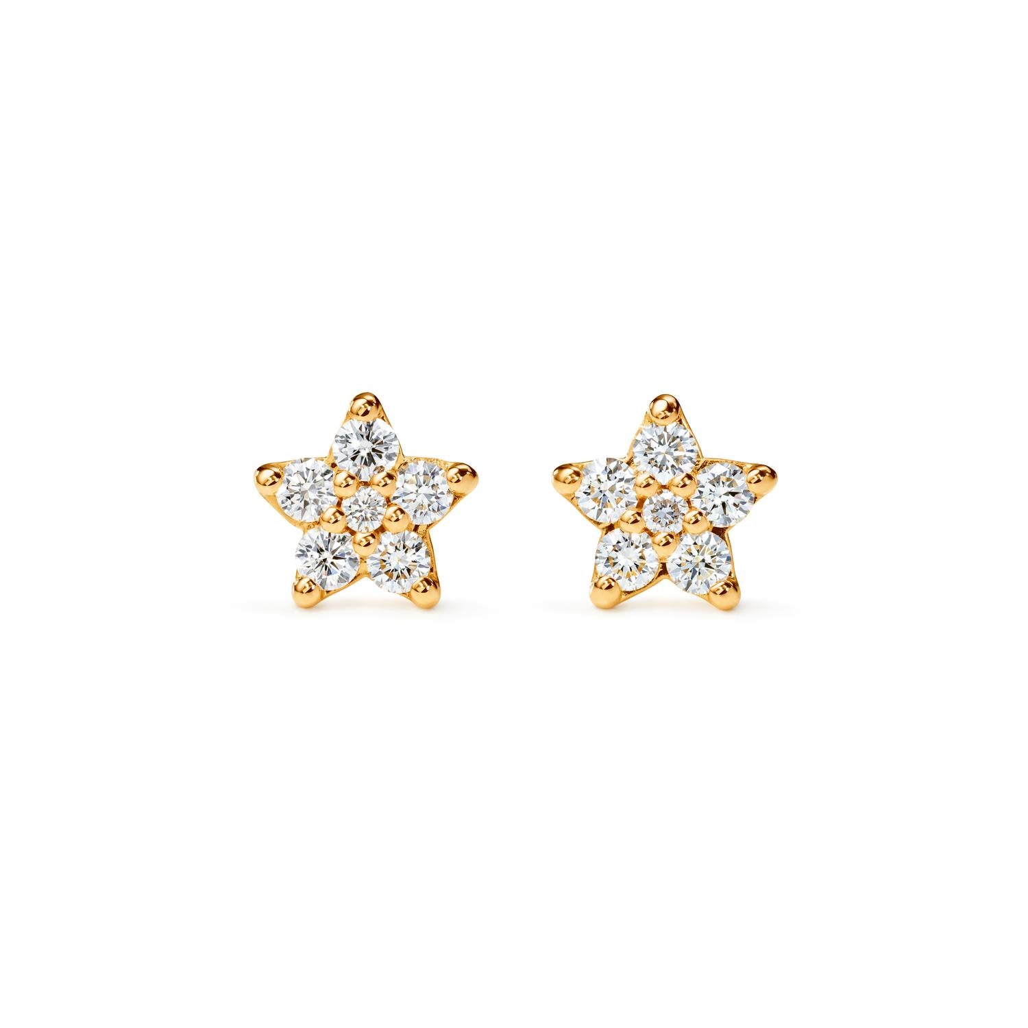 Ørestikker Shooting Stars (stor) 18 kt rødg.0,54ct