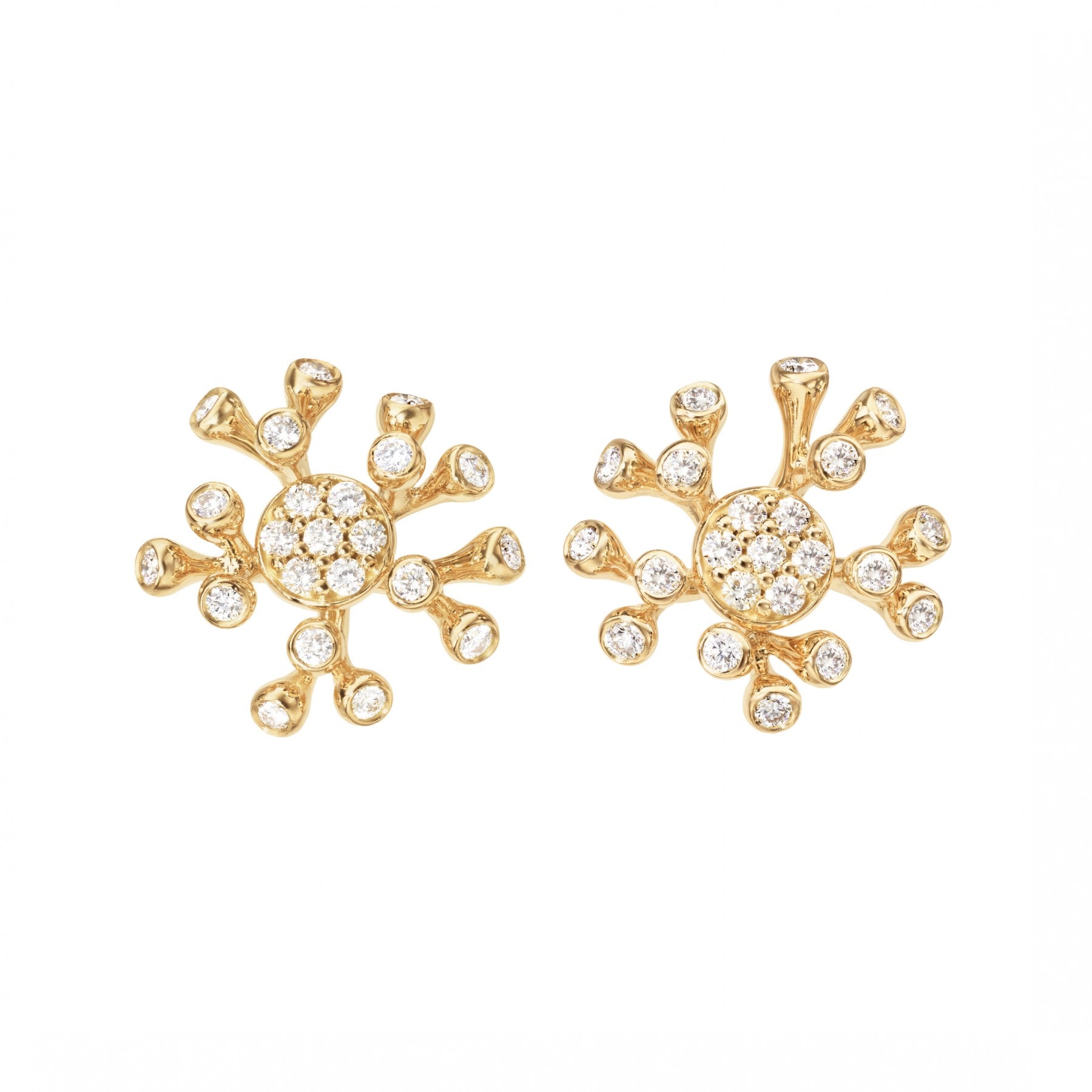 18 kt. Wild Rose ørestikker 0,44 ct. TW.VS