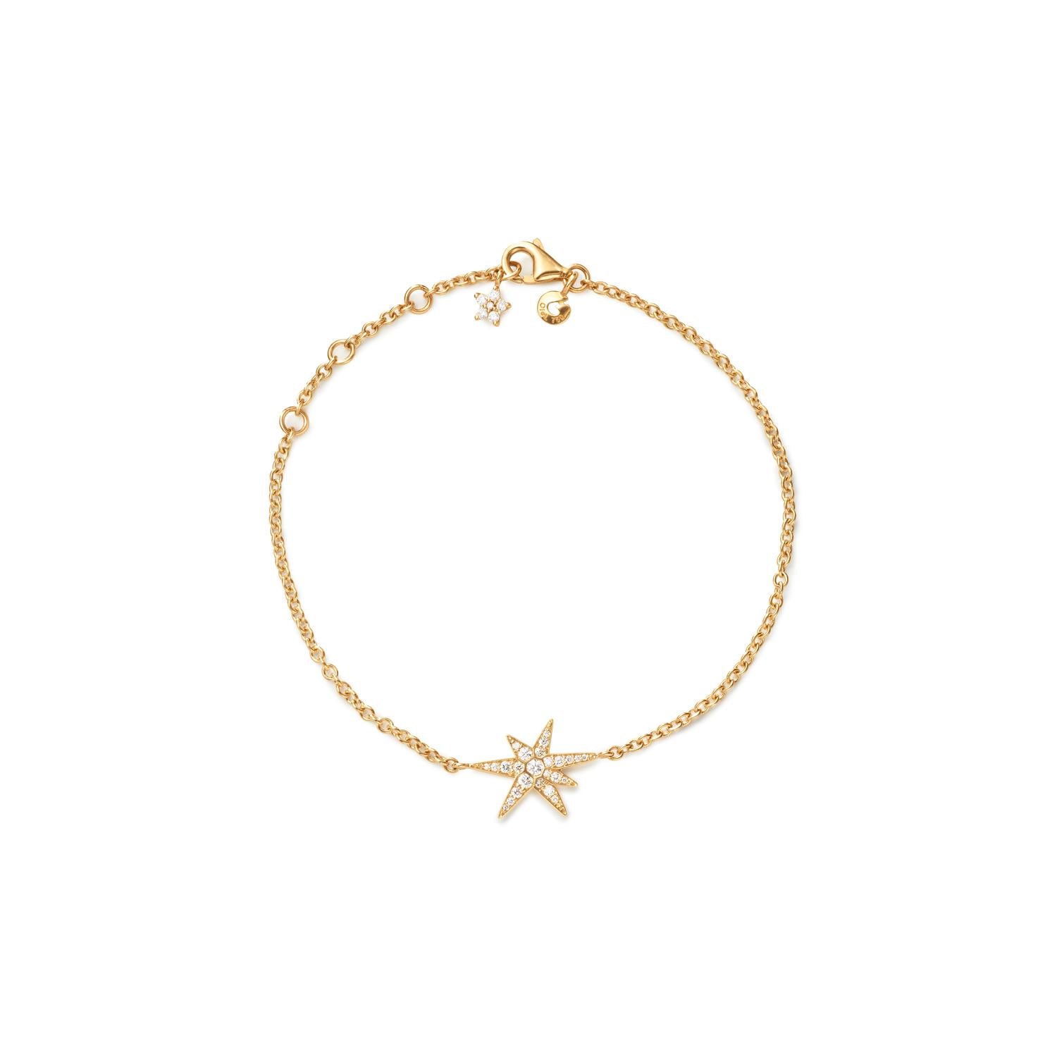 Funky Stars armbånd 18 kt. m/31 brillanter i alt 0,15 ct.