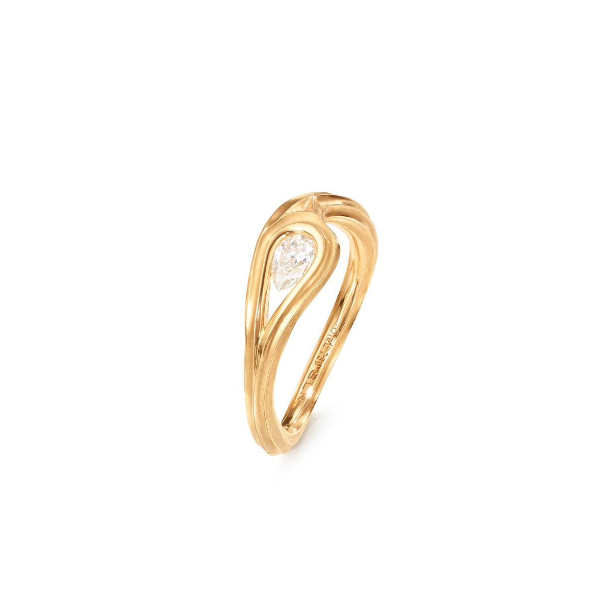 Ocean Drops Solitaire Ring 18 kt. pæreformet diamant 0,30ct. TW.VS