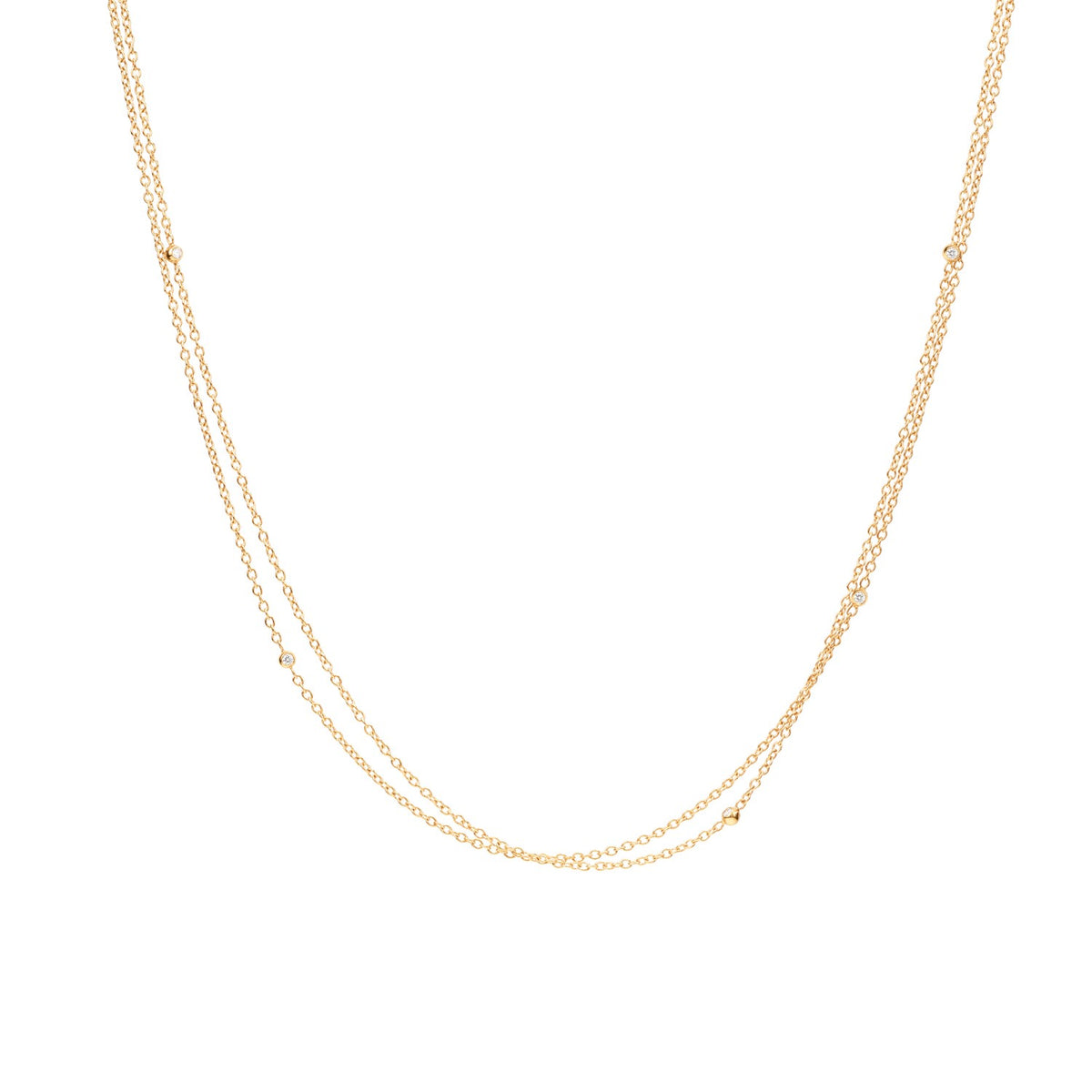 Dual collier anker 18 kt. med 5 brill. ialt. 0.05ct. TW.VS 40-45cm