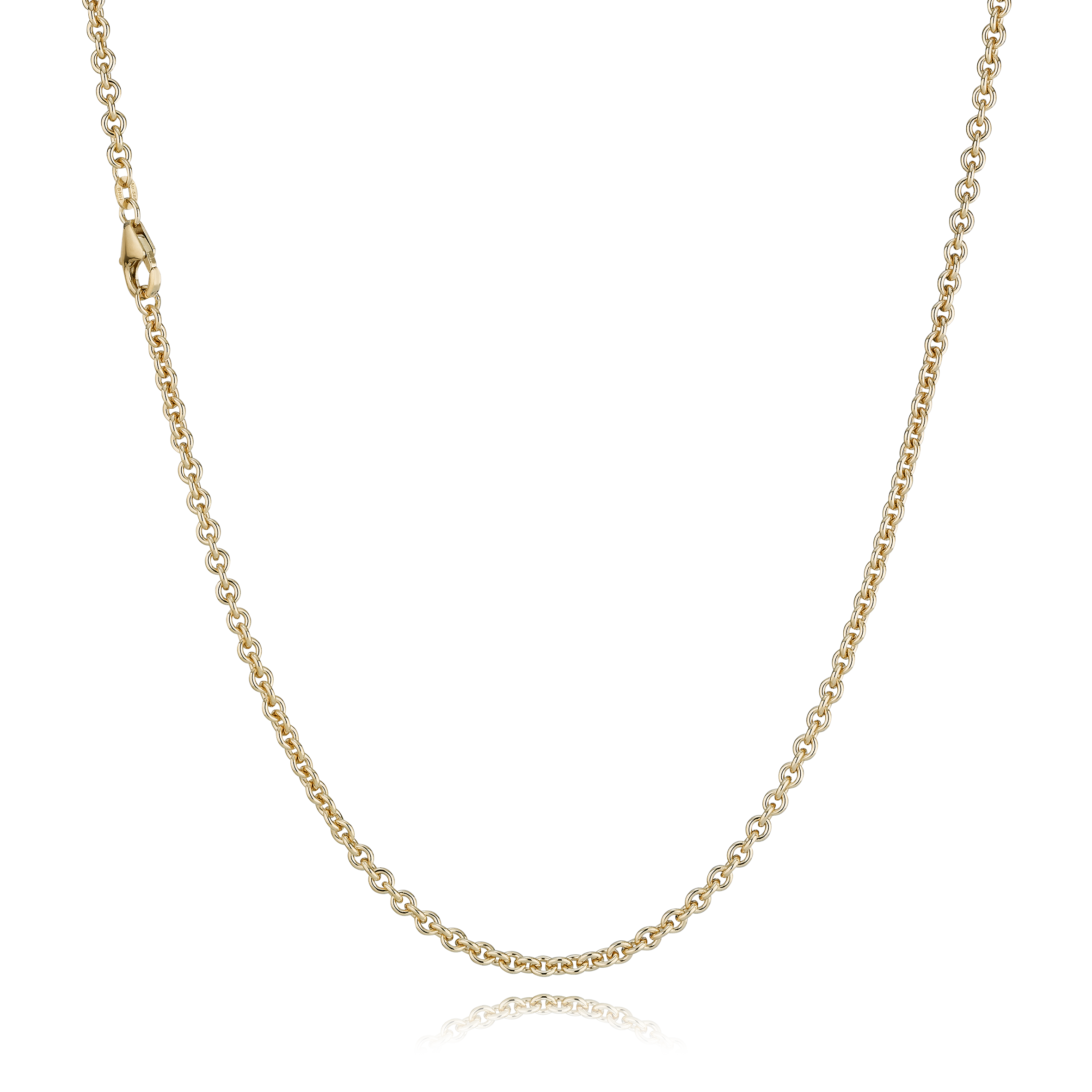 14 kt. rund anker halskæde tråd 070