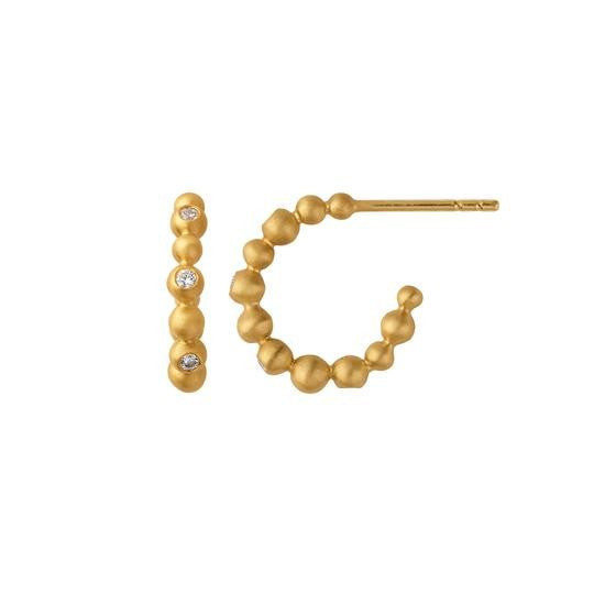Sølvøreringe forgyldte Pebbles hoops small