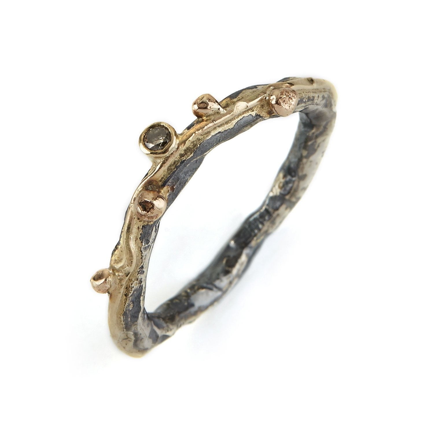 Sølvring Zeus Single Bril.0,05ct. m/14kt