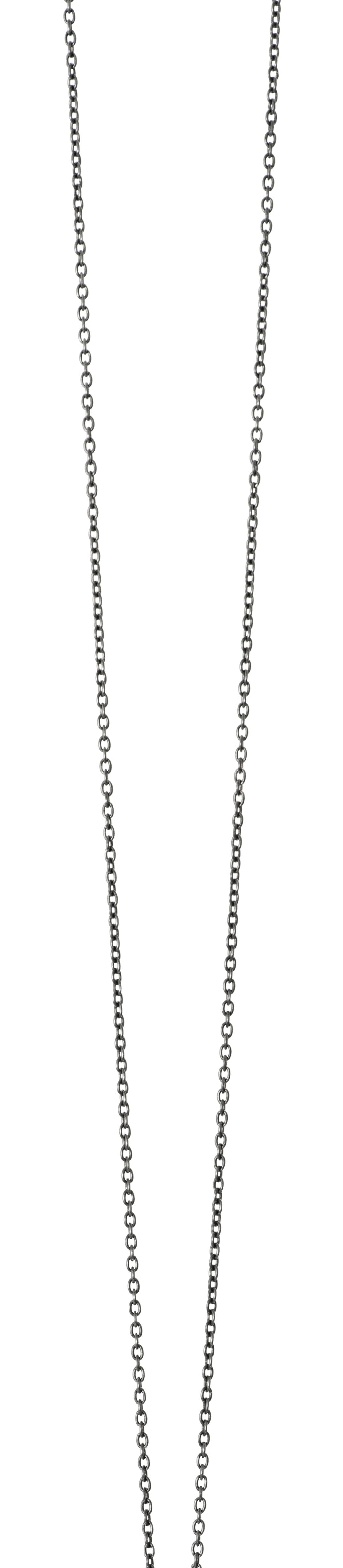 Collier oxyderet sølv anker 35 lgd. 80 cm - juster