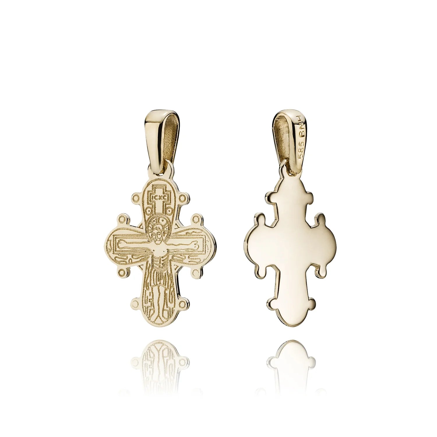 Dagmarkors 14 kt. 20 mm blank bagside