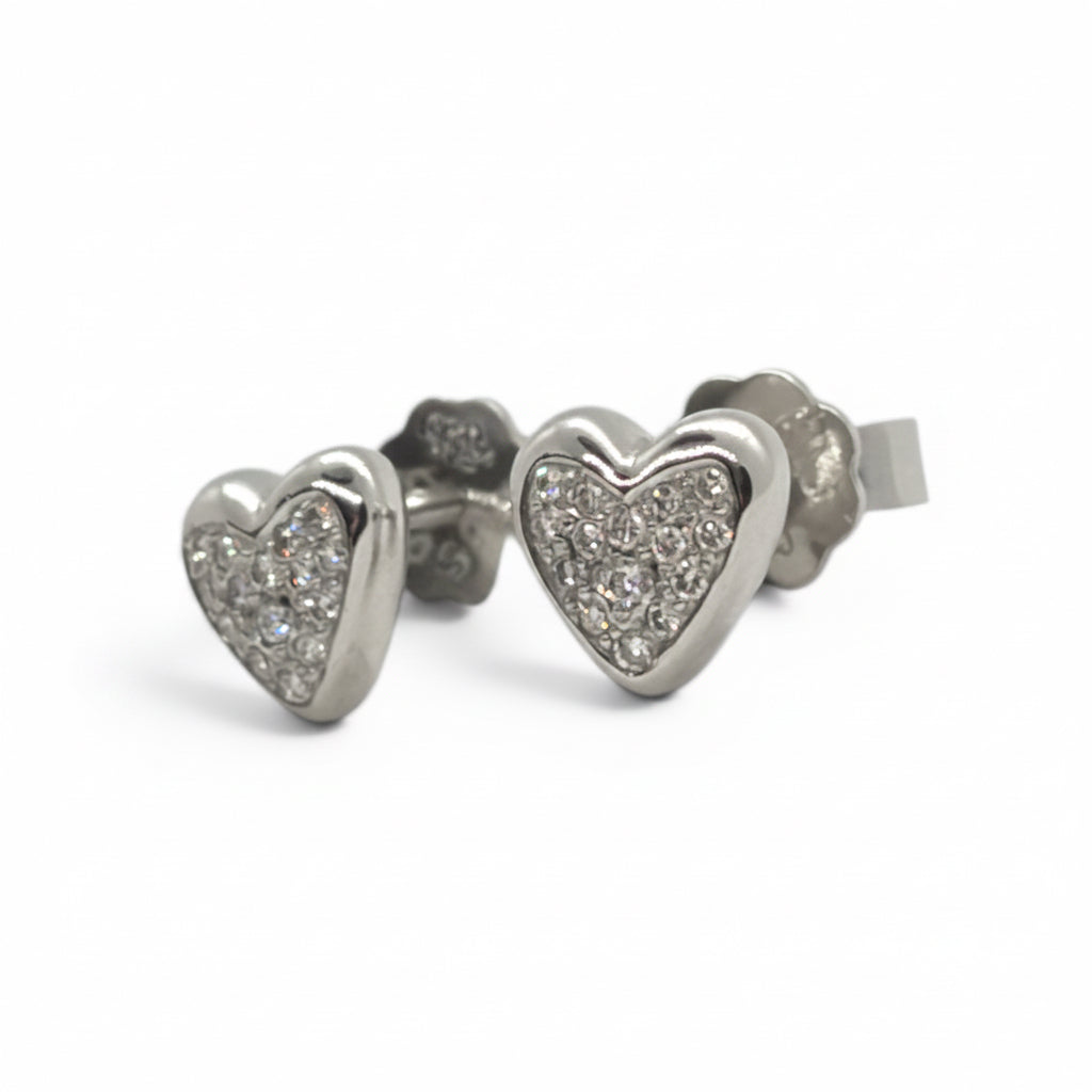 14kt. hvidg. hjerteørestikker m. i alt/0,30 ct W.VVS*