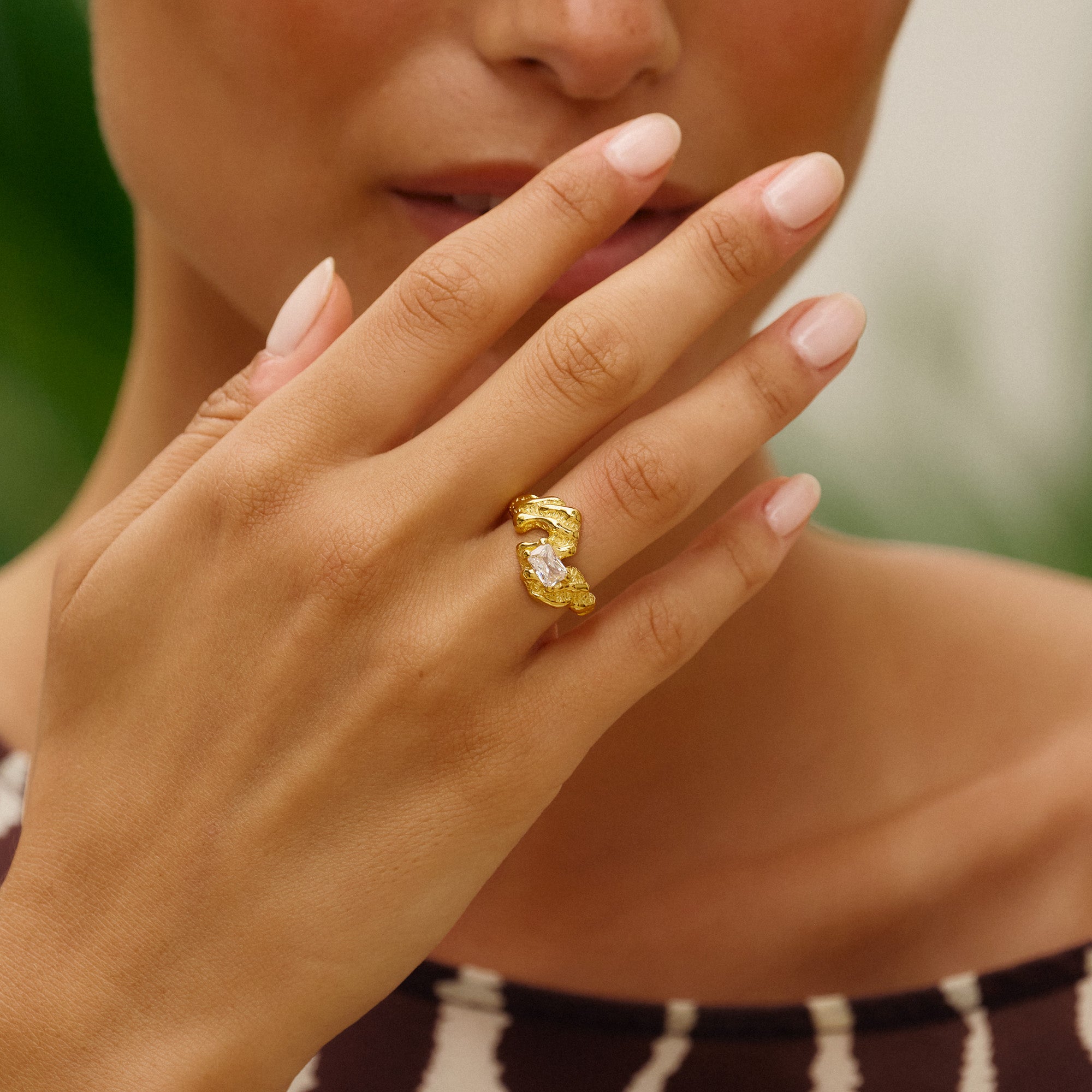 Flare Zebra forgyldt ring