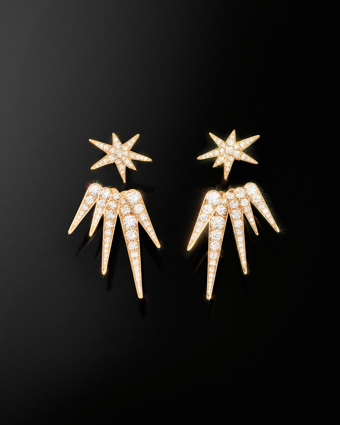 Funky Stars 18 kt. 5 takket ørevedhæng