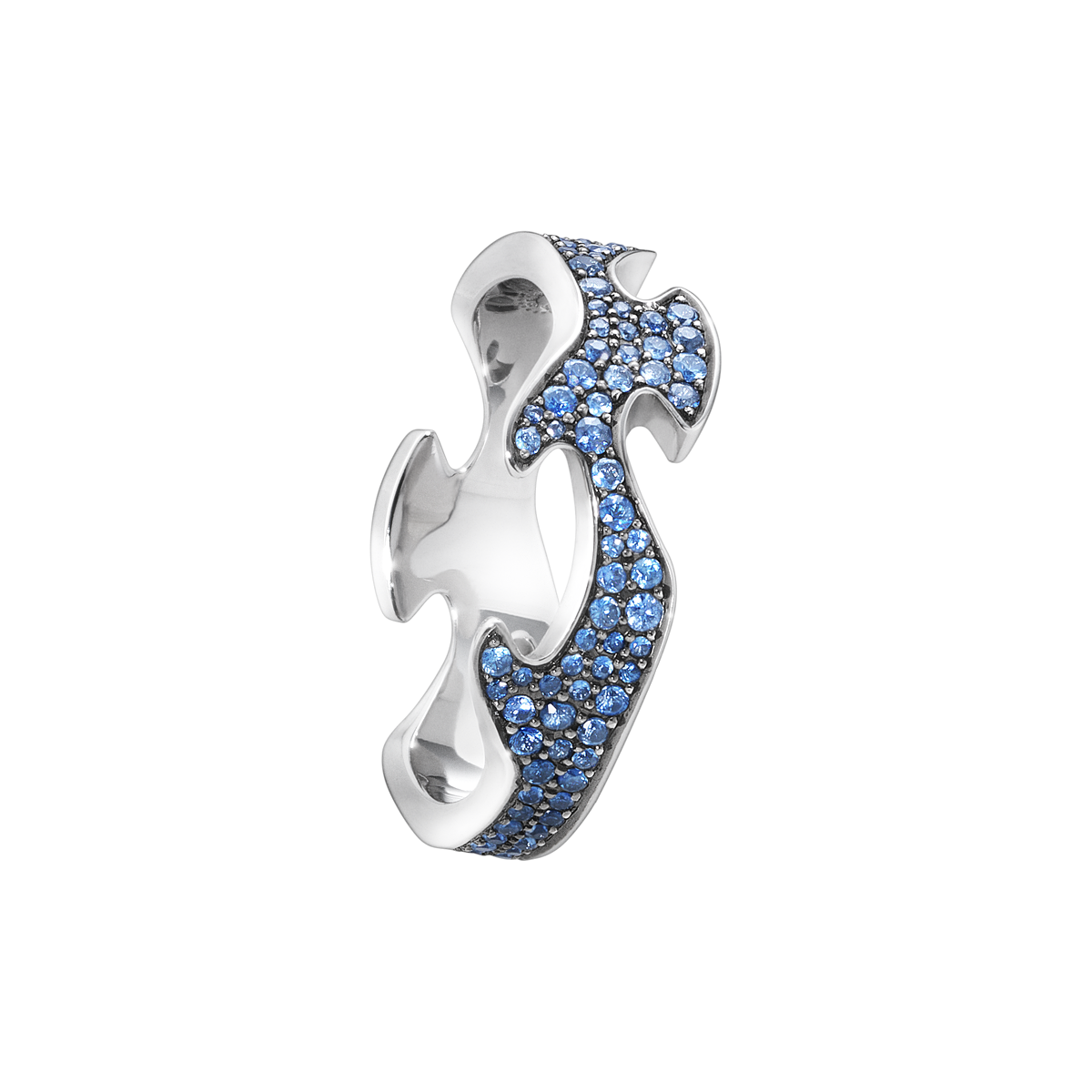 18 kt. Ring hvg Fusion m/Safir