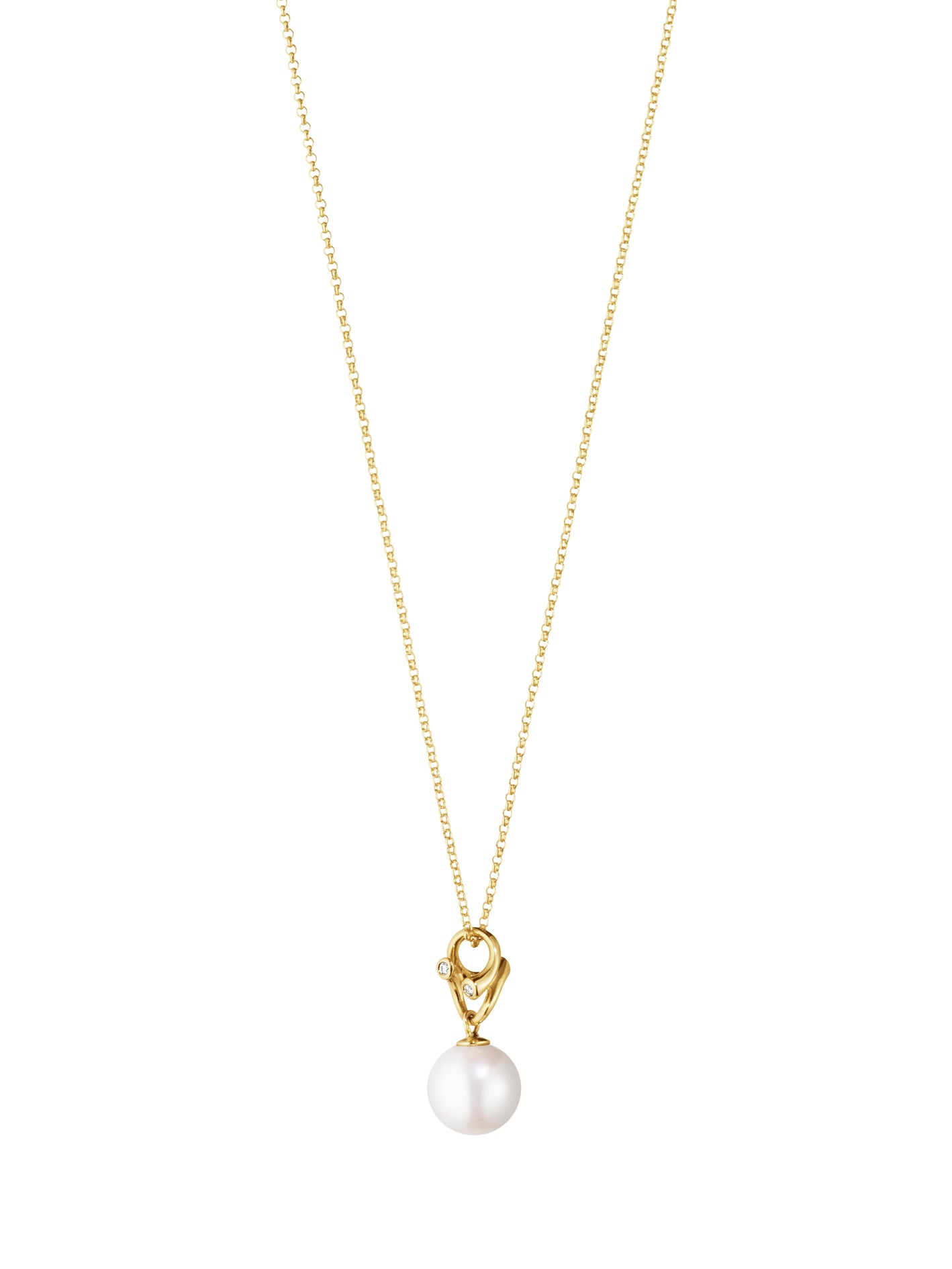 Magic vedhæng 18 kt. LG m/kæde,Perle+0,04ct diam