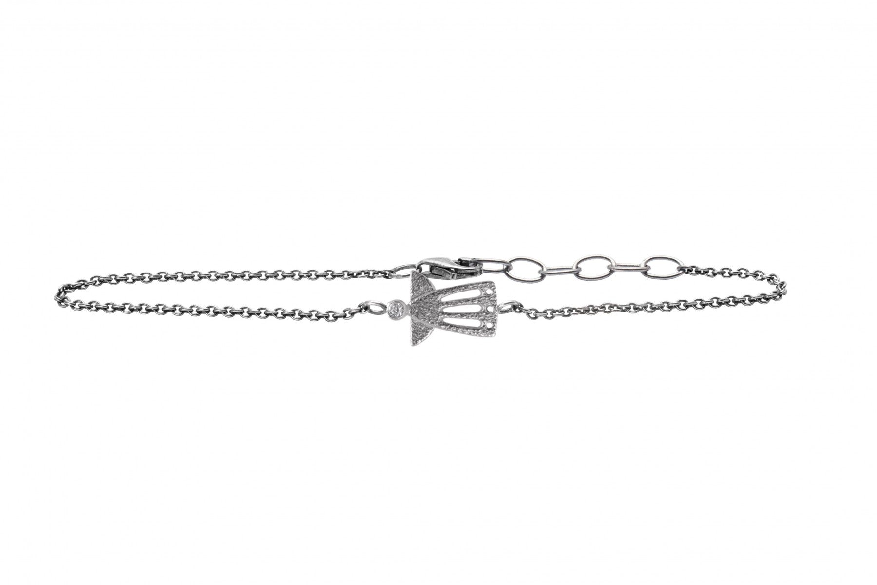 Armbånd sølv rhodineret skytsengel åben