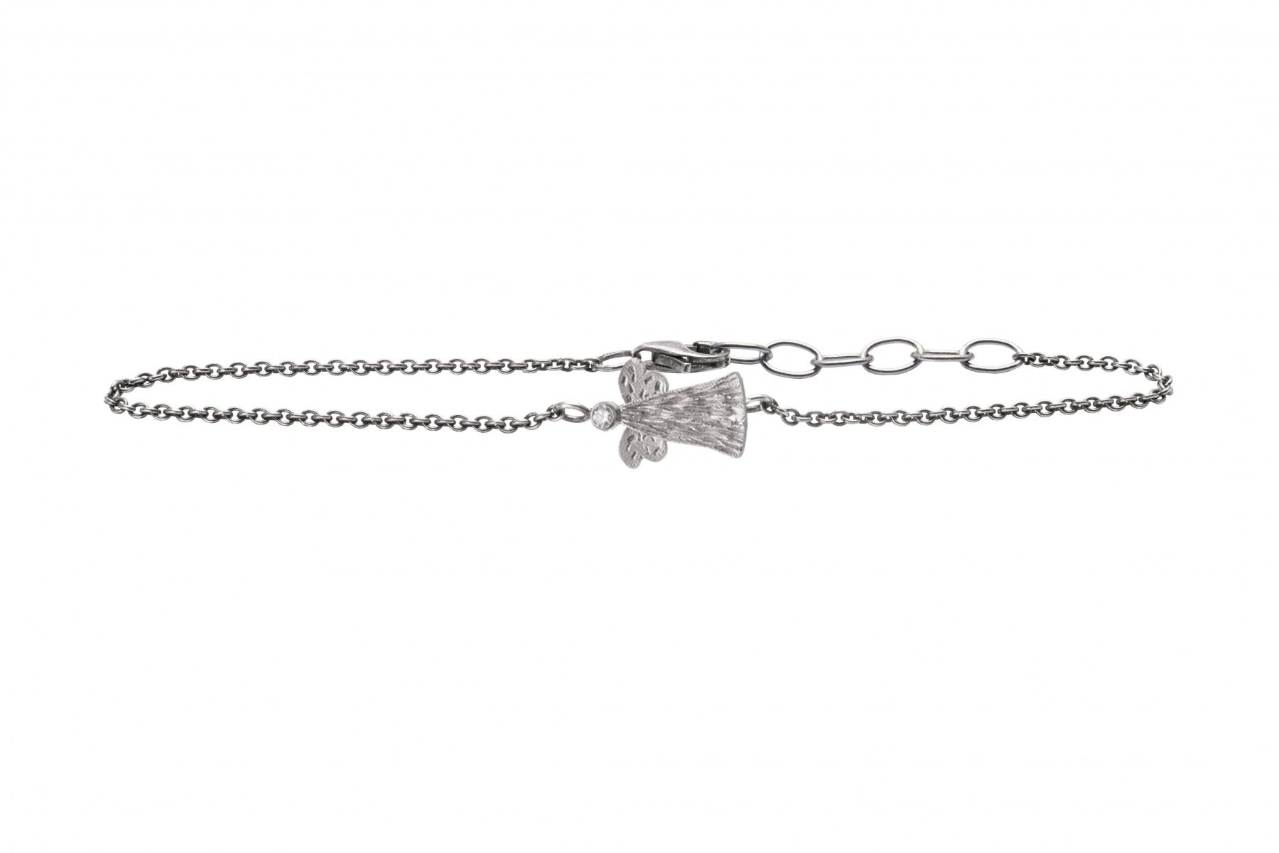 Armbånd sølv rhodineret Skytsengel lukket