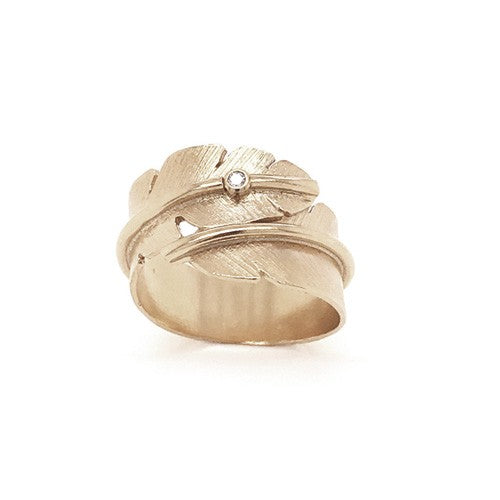 Fjer Ring medium m/ 0.02W/Vs - sølv forgyldt