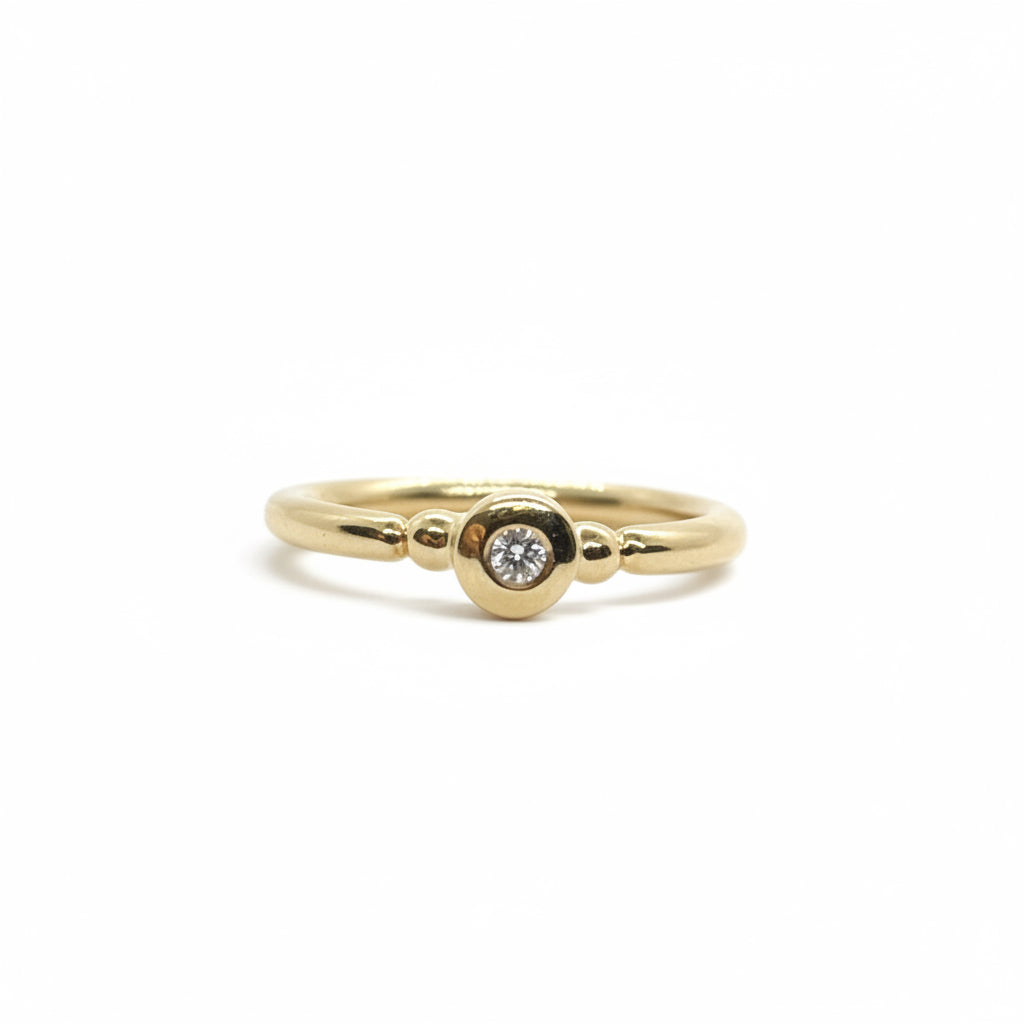 14 kt. ring m/0,05 ct. W.Si*