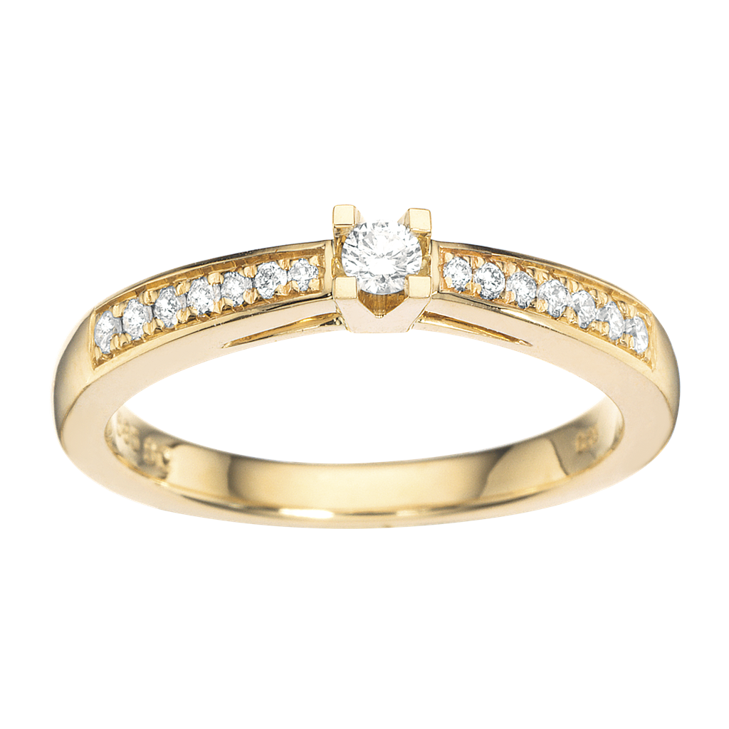 Kleopatra Queen ring 0,15 H-W/SI 14 kt