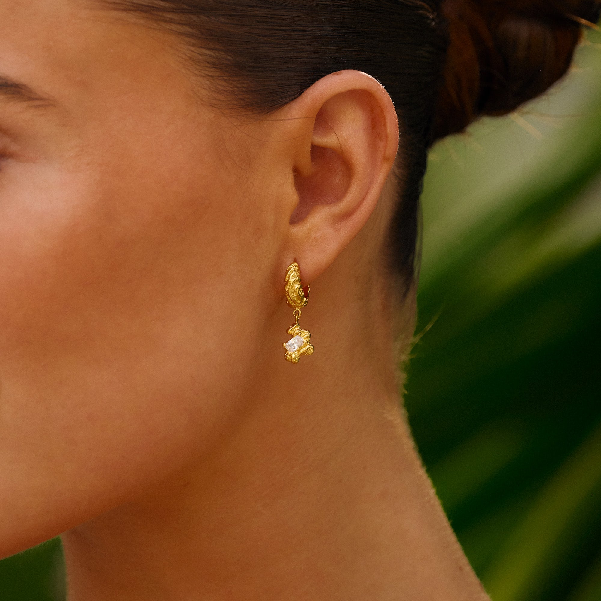 Store Flare Zebra forgyldte hoops