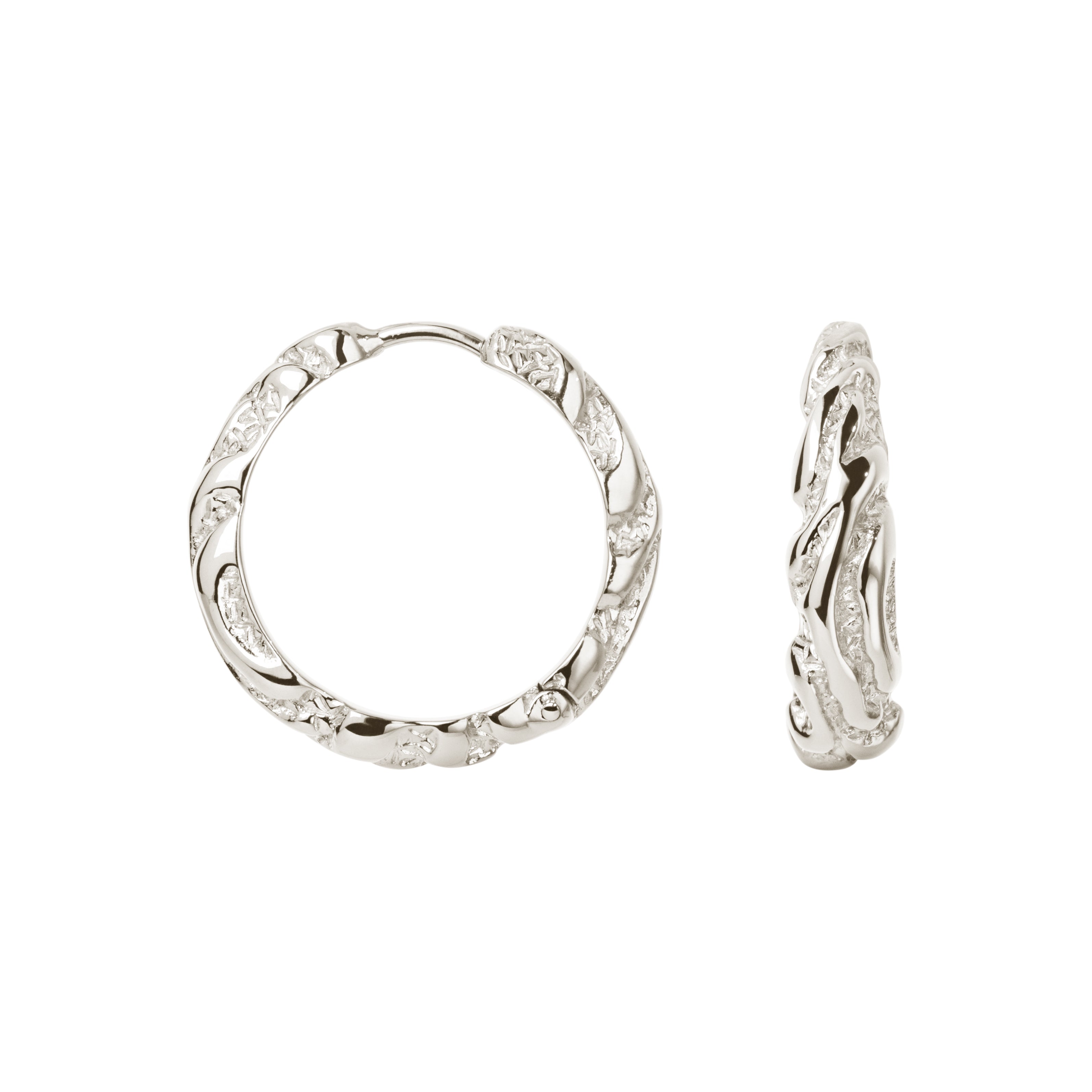 Store Zebra sølv hoops