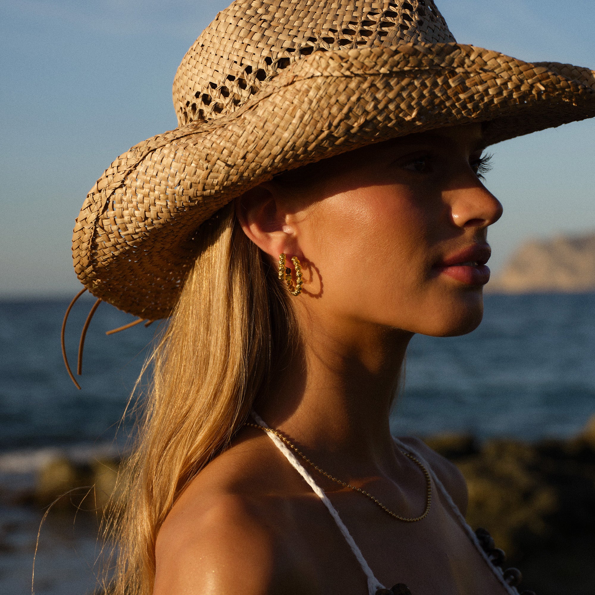 Large Dots forgyldte creoler