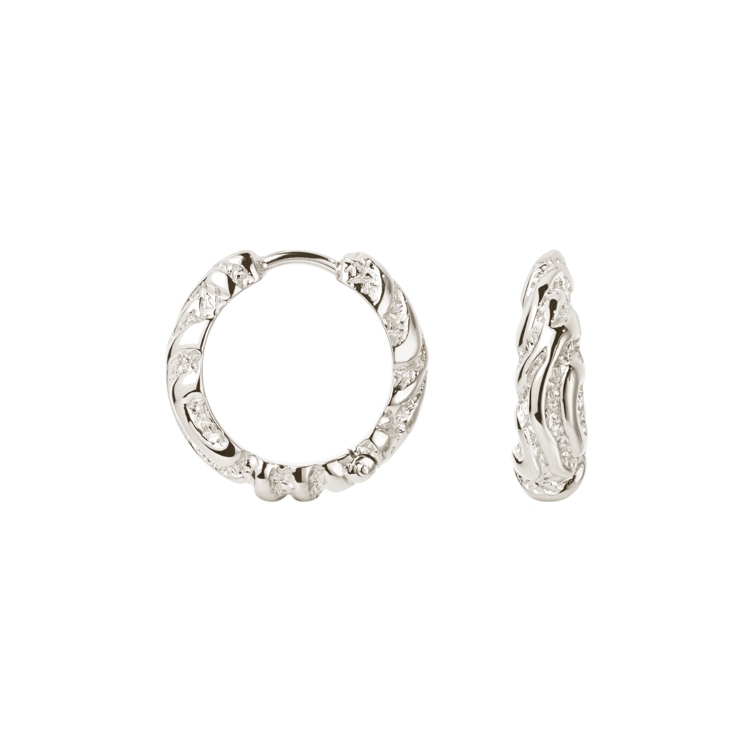 Medium Zebra sølv hoops