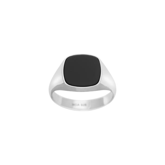 Sølvring m/sort onyx