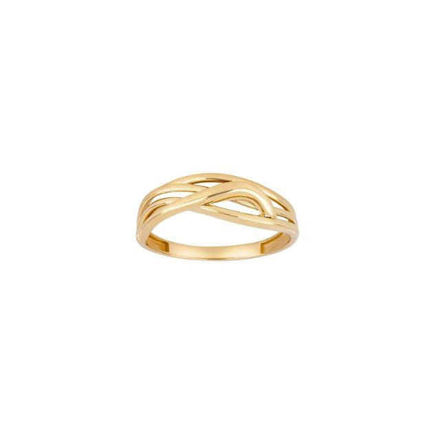 8 kt. guld ring m/flettede tråde