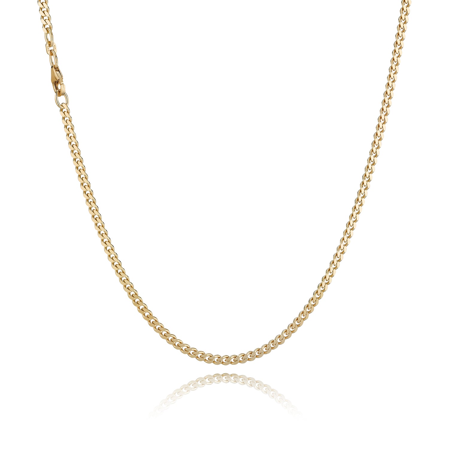 8 kt. panser halskæde tråd 0,75 2,4 mm