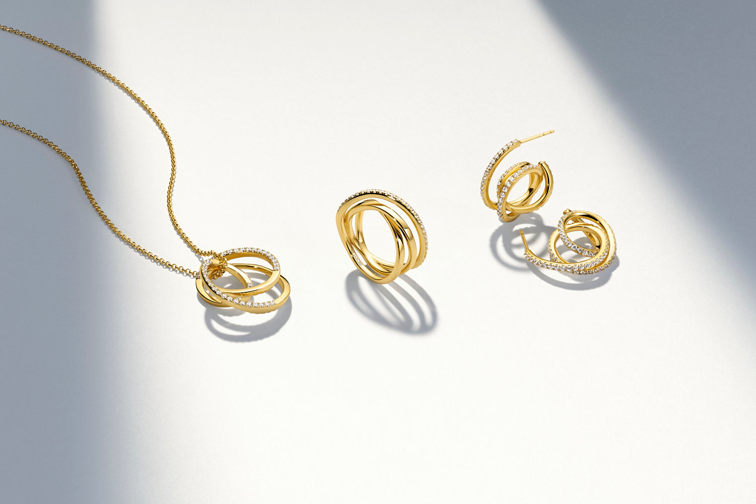 Spirale halskæde forgyldt sølv