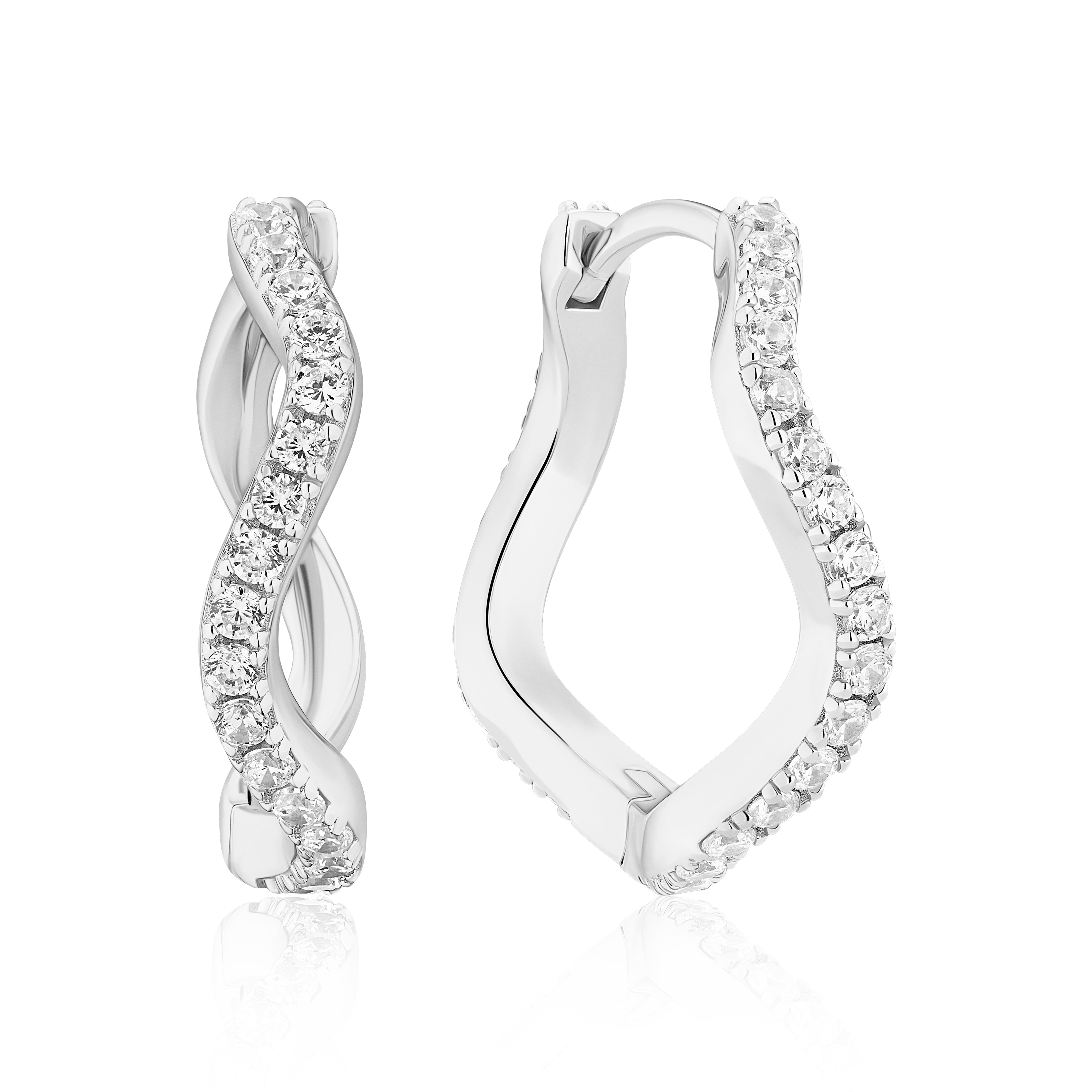 Ellera Waves Grande Hoops sølv