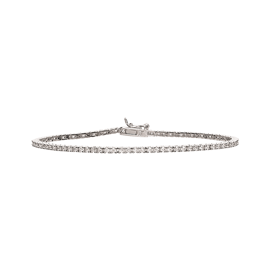 Tennisarmbånd syn. cubic zir. sølv rh.