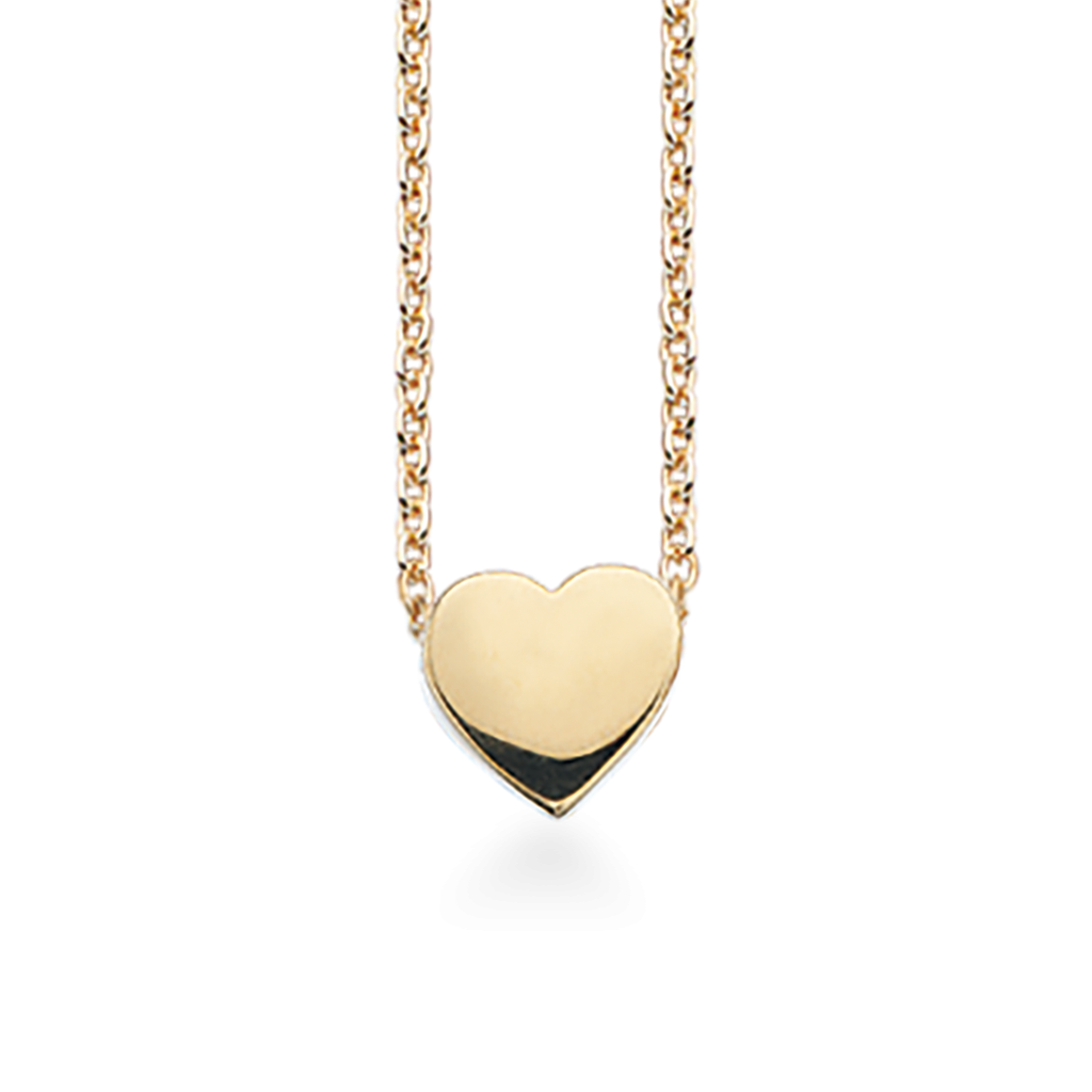 Collier hjerte sølv fg.