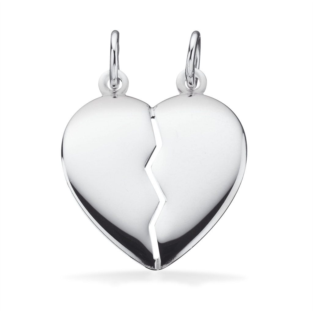 Knækhjerte. Hjerte For 2 sølv. ( 19 x 19 mm )