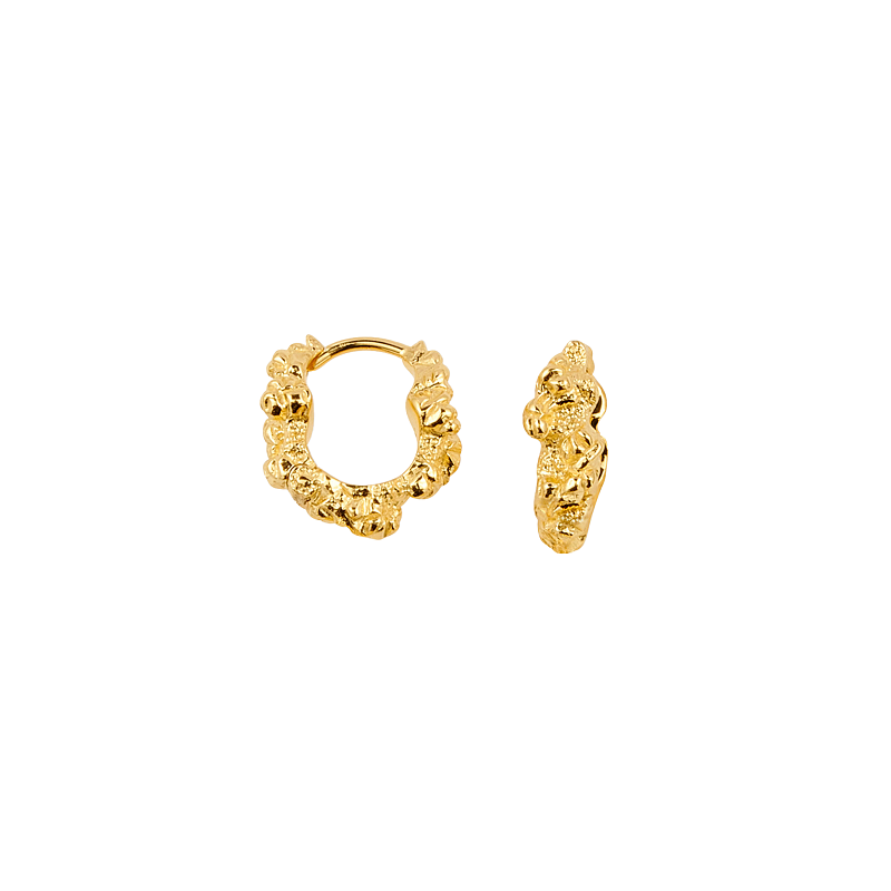 Sølvforgyldt øreringe Small Levitate Crush Hoops