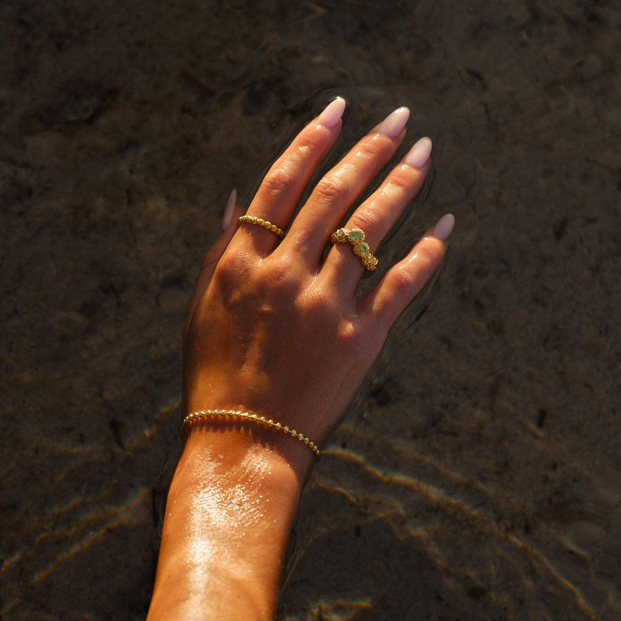 Small Dots forgyldt ring