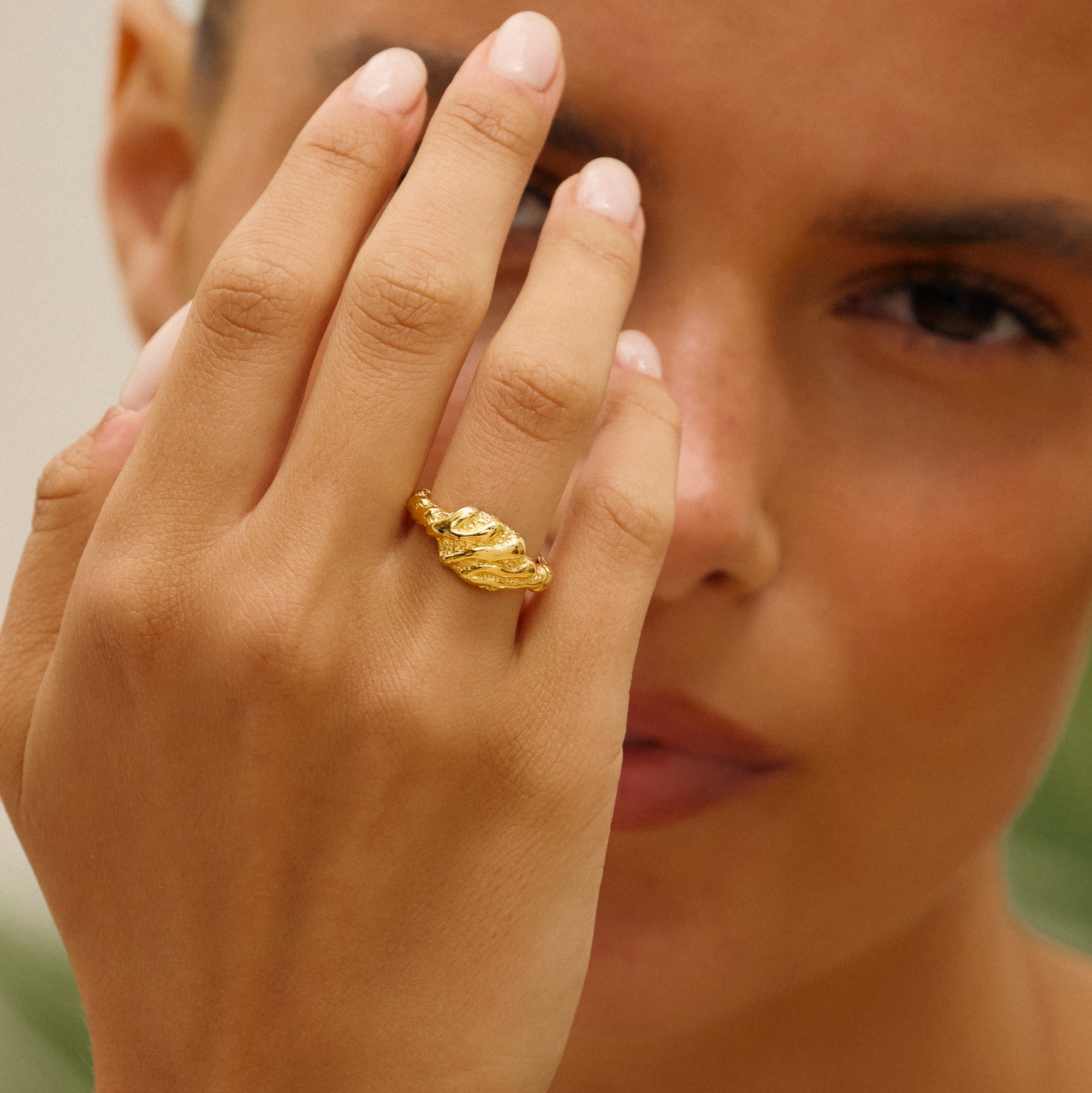 Lille Zebra forgyldt ring