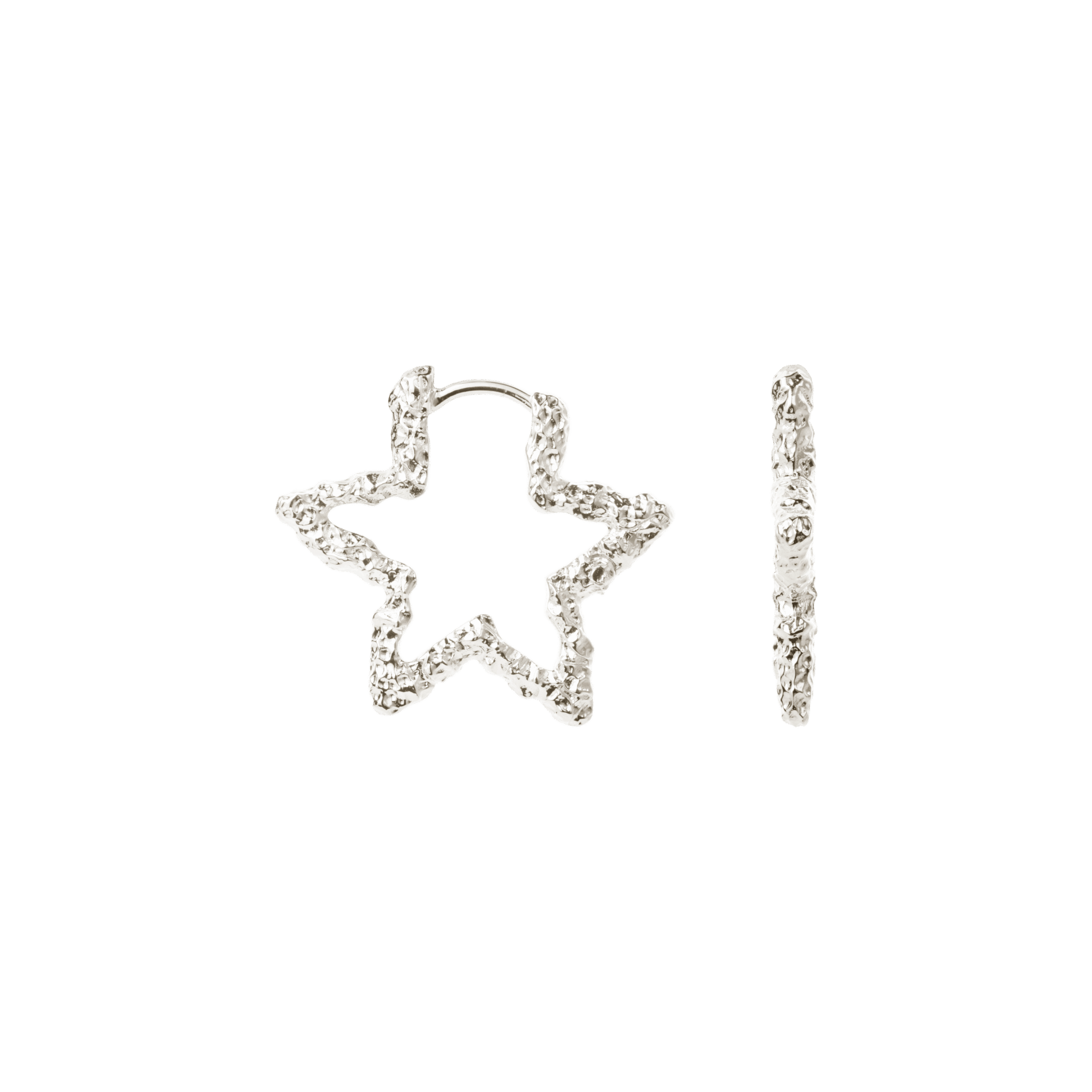 Star Sparkly sølv hoops