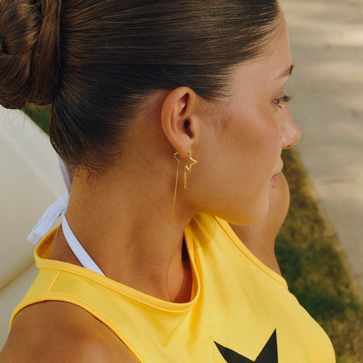 Star Sparkly Earlines Forgyldt