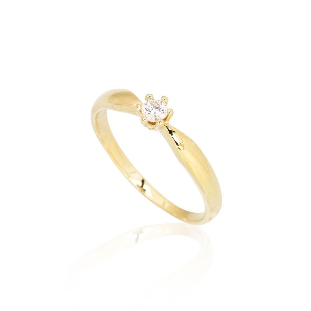 14kt Royal Spirit ring 0,10ct rødg.W-si guld