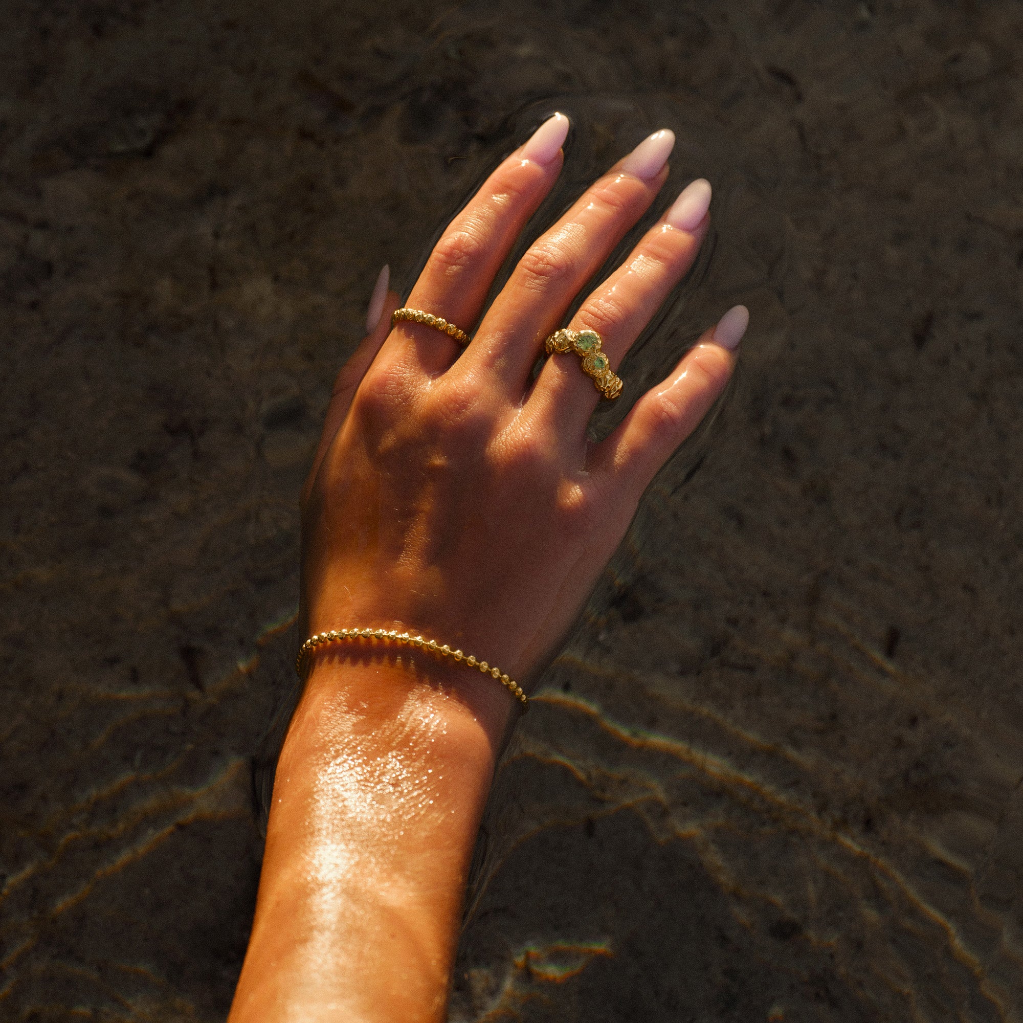 Textured Dots forgyldt armbånd