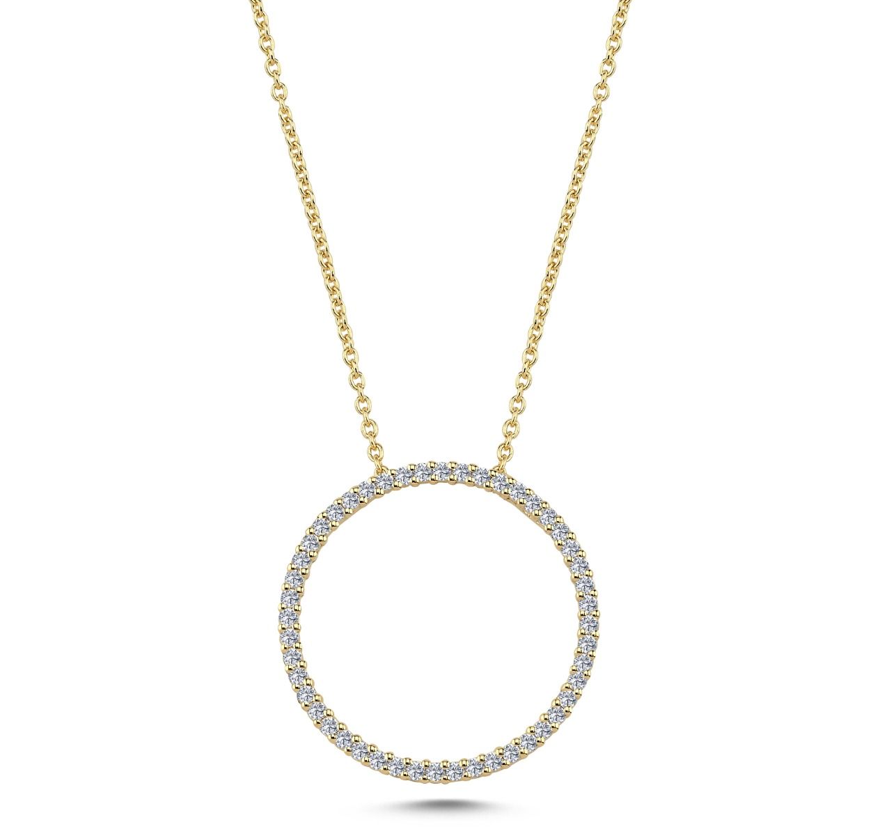 14 kt. cirkelvedhæng m/0,29 ct. W-si