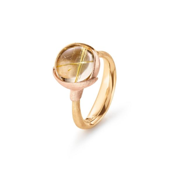 Ring Lotus str. 2 - 18 kt. m/rutilkvarts