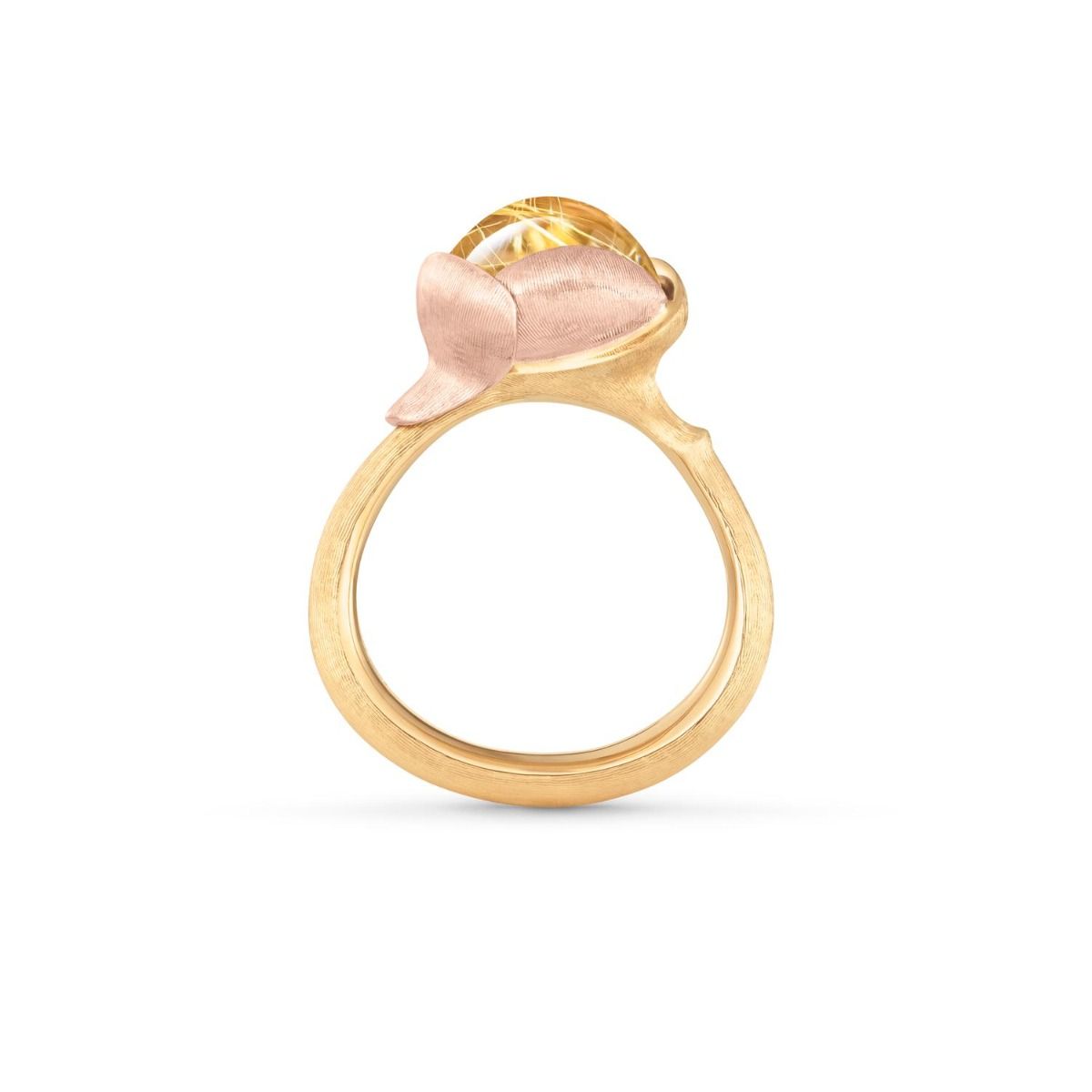 Ring Lotus str. 2 - 18 kt. m/rutilkvarts