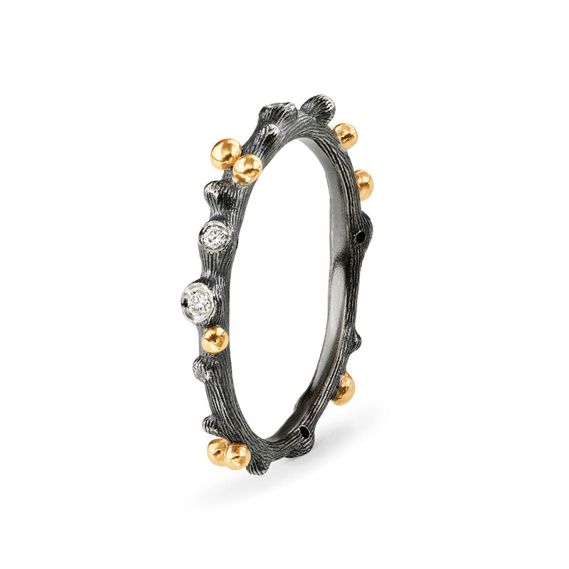 Nature ring Sterling sølv og 18 karat rødguld, 5 b