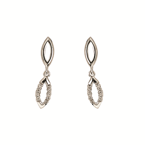 14kt hv.ørehænger 16 diam. 0,06ct. WPI ***