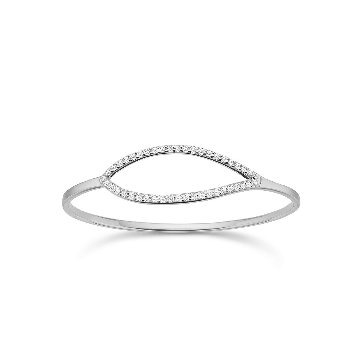 RHOD. SØLV ARMRING M/SY.ZIRCONIA*