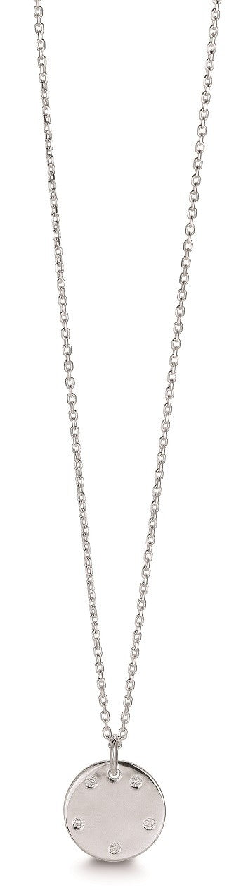 Sølvhalskæde rhod. m/5x0,007ct.WPI