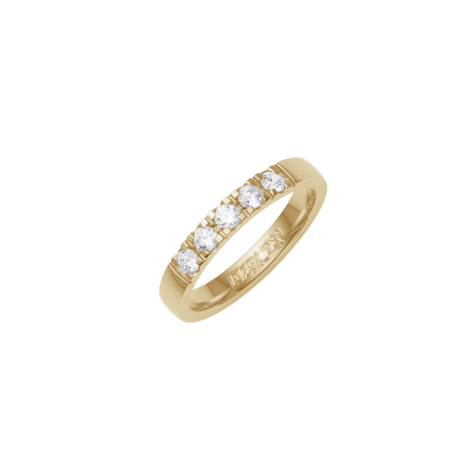 14 kt. rødg.alliancering 5 x 0.07 ct.  TW.SI